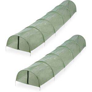 Relaxdays Grow Tunnels, Set of 2, 2.9 m Long, PE Greenhouse with Zips, Polytunnel, Plant & Seedling Protection, Green Relaxdays Grow Tunnels, Set of 2, 2.9 m Long, PE Greenhouse with Zips, Polytunnel, Plant & Seedling Protection, Green