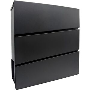 Relaxdays letterbox with newspaper holder, HWD: 37.5 x 35.5 x 10.5 cm, DIN C4, weather-resistant, 4 keys, black Relaxdays letterbox with newspaper holder, HWD: 37.5 x 35.5 x 10.5 cm, DIN C4, weather-resistant, 4 keys, black
