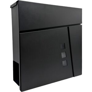 Relaxdays letterbox with newspaper holder, HWD: 37.5 x 37 x 10.5 cm, DIN C4, weather-resistant, 4 keys, black Relaxdays letterbox with newspaper holder, HWD: 37.5 x 37 x 10.5 cm, DIN C4, weather-resistant, 4 keys, black