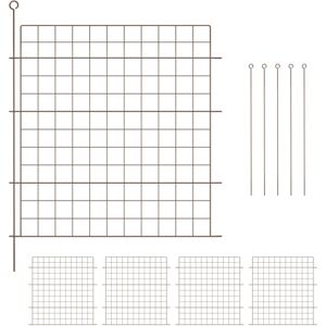Relaxdays - Garden Fence, 5 Panels, HxW: 78x75 cm Each, Straight Top, Pond Border, Flowerbed Edging, Push-In, Metal, Brown Relaxdays - Garden Fence, 5 Panels, HxW: 78x75 cm Each, Straight Top, Pond Border, Flowerbed Edging, Push-In, Metal, Brown