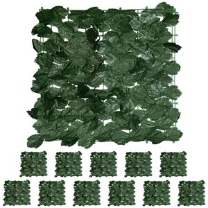 Relaxdays Privacy Screen Ivy, Set of 12, each Hedge Net 50 x 50 cm, Artificial Leaf Fence, Garden & Balcony, Dark Green Relaxdays Privacy Screen Ivy, Set of 12, each Hedge Net 50 x 50 cm, Artificial Leaf Fence, Garden & Balcony, Dark Green