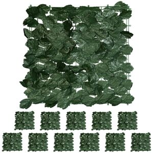 RELAXDAYS 24 x ivy privacy screen, each mat 50 x 50 cm, artificial hedge for garden & balcony, foliage fence, dark green RELAXDAYS 24 x ivy privacy screen, each mat 50 x 50 cm, artificial hedge for garden & balcony, foliage fence, dark green