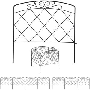 Relaxdays Garden Edging, 8 Piece Set, HxW: 41.5 x 490 cm, Decorative, Flowerbed Border Fence, Push-In, Metal, Black Relaxdays Garden Edging, 8 Piece Set, HxW: 41.5 x 490 cm, Decorative, Flowerbed Border Fence, Push-In, Metal, Black