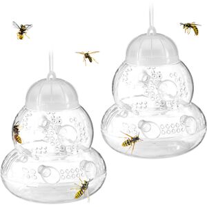 Relaxdays - set of 2 wasp traps, live bee trap, without attractants, for hanging up & standing up, waspinator, transparent Relaxdays - set of 2 wasp traps, live bee trap, without attractants, for hanging up & standing up, waspinator, transparent