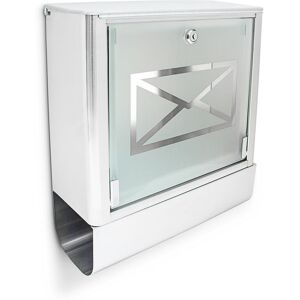 Relaxdays - Stainless Steel Letter Box, Mailbox with Newspaper Holder, Frosted Glass Door, 35 x 40 x 14 cm, Silver Relaxdays - Stainless Steel Letter Box, Mailbox with Newspaper Holder, Frosted Glass Door, 35 x 40 x 14 cm, Silver