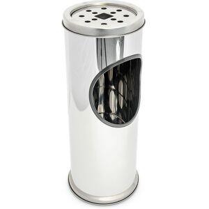 Relaxdays - Standing Ashtray, Stainless Steel Ash Tray, with Bin Container, Garbage, Rubbish, Metal, 37.5 cm Tall, Silver Relaxdays - Standing Ashtray, Stainless Steel Ash Tray, with Bin Container, Garbage, Rubbish, Metal, 37.5 cm Tall, Silver