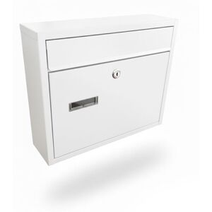 Relaxdays letterbox with nameplate, HWD: 31 x 36 x 10 cm, weather-resistant, 4 keys, horizontal letterbox, white Relaxdays letterbox with nameplate, HWD: 31 x 36 x 10 cm, weather-resistant, 4 keys, horizontal letterbox, white