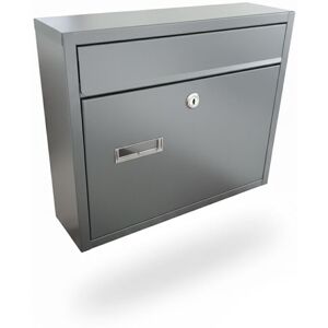 Relaxdays letterbox with nameplate, HWD: 31 x 36 x 10 cm, weather-resistant, 4 keys, horizontal letterbox, grey Relaxdays letterbox with nameplate, HWD: 31 x 36 x 10 cm, weather-resistant, 4 keys, horizontal letterbox, grey