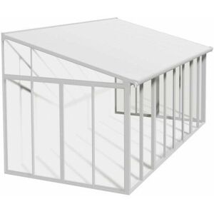 Palram - Lean To Greenhouse Sanremo Veranda 3X5.46 - Polycarbonate/Acrylic - L556 x W300 x H310 - White Palram - Lean To Greenhouse Sanremo Veranda 3X5.46 - Polycarbonate/Acrylic - L556 x W300 x H310 - White