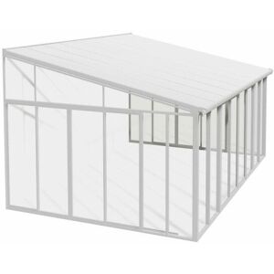 Palram - Lean To Greenhouse Sanremo Veranda 4 x 4.25 - Polycarbonate/Acrylic - L435 x W385 x H310 cm - White Palram - Lean To Greenhouse Sanremo Veranda 4 x 4.25 - Polycarbonate/Acrylic - L435 x W385 x H310 cm - White