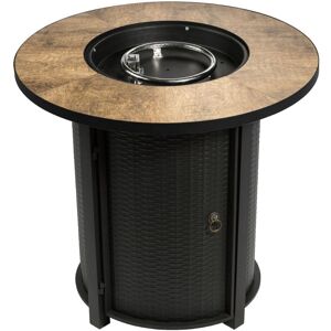 Teamson Home - Outdoor Garden Tall Round Propane Gas Fire Pit Table Burner, Smokeless Firepit, Patio Furniture Heater with Lid, Lava Rocks & Cover Teamson Home - Outdoor Garden Tall Round Propane Gas Fire Pit Table Burner, Smokeless Firepit, Patio Furniture Heater with Lid, Lava Rocks & Cover