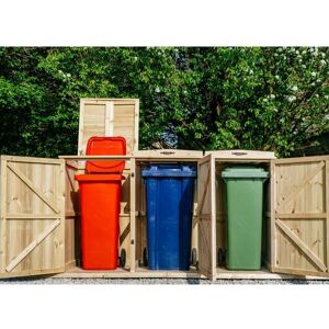 Chatburn Triple Wheelie Bin Store - Timber - L80.4 x W192 x H120 cm - Fits 1 x 180L or 240L & 2 x 140L Wheelie Bins Chatburn Triple Wheelie Bin Store - Timber - L80.4 x W192 x H120 cm - Fits 1 x 180L or 240L & 2 x 140L Wheelie Bins