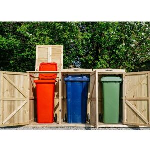 Chatburn Triple Wheelie Bin Store - Timber - L80.4 x W214.2 x H120 cm - Fits 3 x 180L or 3 x 240L Wheelie Bins Chatburn Triple Wheelie Bin Store - Timber - L80.4 x W214.2 x H120 cm - Fits 3 x 180L or 3 x 240L Wheelie Bins