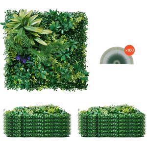 VEVOR Artificial Grass Wall Panels, 12 pcs 20 x 20 inch, 3D Combination Greenery Boxwood Panel for Indoor Outdoor Green Decor & Ivy Fence Covering, Privacy VEVOR Artificial Grass Wall Panels, 12 pcs 20 x 20 inch, 3D Combination Greenery Boxwood Panel for Indoor Outdoor Green Decor & Ivy Fence Covering, Privacy