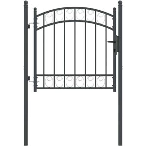 Fence Gate with Lock Grey 100 x 100 cm Powder-coated steel vidaXL Fence Gate with Lock Grey 100 x 100 cm Powder-coated steel vidaXL