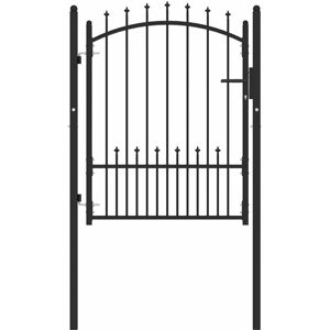 Fence Gate with Spikes Black 100 x 125 cm Powder-coated steel vidaXL Fence Gate with Spikes Black 100 x 125 cm Powder-coated steel vidaXL