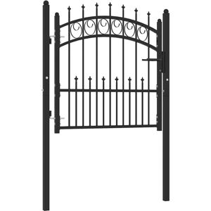 Fence Gate with Spikes Steel 100x100 cm Black vidaXL Fence Gate with Spikes Steel 100x100 cm Black vidaXL
