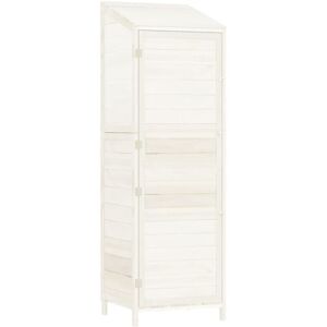 vidaXL White Garden Shed 55x52x174.5 cm Solid Wood Fir Outdoor Storage vidaXL White Garden Shed 55x52x174.5 cm Solid Wood Fir Outdoor Storage