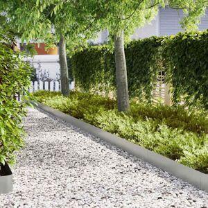 Lawn Edgings 10 pcs Silver 100 x 0.5 x 20 cm Galvanised steel Vidaxl Lawn Edgings 10 pcs Silver 100 x 0.5 x 20 cm Galvanised steel Vidaxl