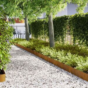 Lawn Edgings 50 pcs Brown 100 x 0.5 x 20 cm Weathering Steel vidaXL Lawn Edgings 50 pcs Brown 100 x 0.5 x 20 cm Weathering Steel vidaXL