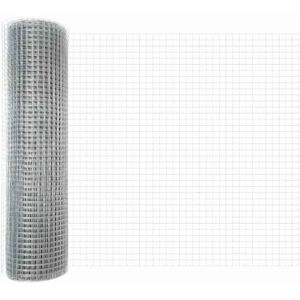Welded Wire Fence Silver 0.6 x 25 m Steel Vidaxl Welded Wire Fence Silver 0.6 x 25 m Steel Vidaxl