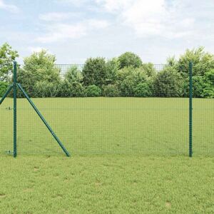 Fence with Posts Green 1 x 50 m Steel Vidaxl Fence with Posts Green 1 x 50 m Steel Vidaxl