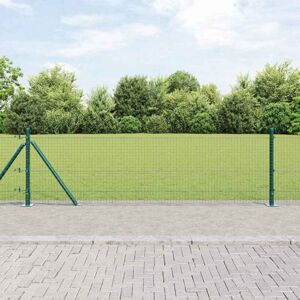 Fence with Posts Green 0.5 x 10 m Steel Vidaxl Fence with Posts Green 0.5 x 10 m Steel Vidaxl