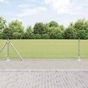 vidaXL Fence 7 Posts 0.6x10 m Steel Galvanized Modern Outdoor vidaXL Fence 7 Posts 0.6x10 m Steel Galvanized Modern Outdoor