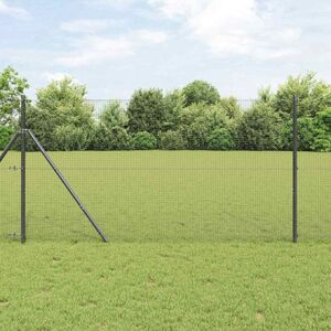 Fence with Posts Grey 1.4 x 10 m Steel Vidaxl Fence with Posts Grey 1.4 x 10 m Steel Vidaxl