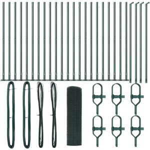 Fence with Posts Green 1 x 50 m Steel Vidaxl Fence with Posts Green 1 x 50 m Steel Vidaxl