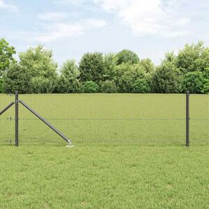 Fence with Posts Grey 0.5 x 100 m Steel Vidaxl Fence with Posts Grey 0.5 x 100 m Steel Vidaxl