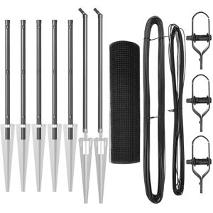 Fence with Posts Grey 0.8 x 10 m Steel vidaXL Fence with Posts Grey 0.8 x 10 m Steel vidaXL