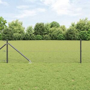 Fence with Posts Grey 0.5 x 100 m Steel Vidaxl Fence with Posts Grey 0.5 x 100 m Steel Vidaxl