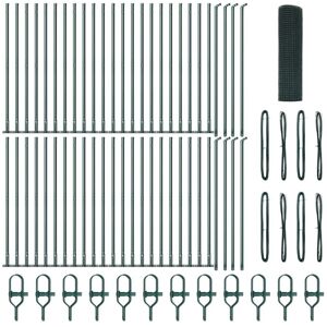 Fence with Posts Green 0.5 x 100 m Steel Vidaxl Fence with Posts Green 0.5 x 100 m Steel Vidaxl