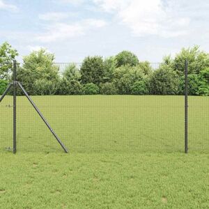 Fence with Posts Grey 1.2 x 50 m Steel Vidaxl Fence with Posts Grey 1.2 x 50 m Steel Vidaxl