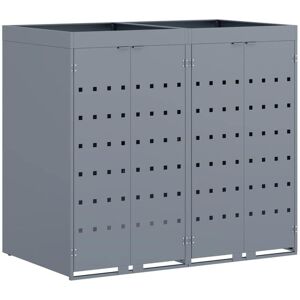 Wheelie Bin Storage for 2 Bins Light Grey 136 x 77.5 x 121.5 cm vidaXL Wheelie Bin Storage for 2 Bins Light Grey 136 x 77.5 x 121.5 cm vidaXL