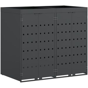 Wheelie Bin Storage for 2 Bins Anthracite 136 x 77.5 x 121.5 cm vidaXL Wheelie Bin Storage for 2 Bins Anthracite 136 x 77.5 x 121.5 cm vidaXL
