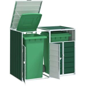 Wheelie Bin Storage for Double Bins Green 144x81x113 cm Steel vidaXL Wheelie Bin Storage for Double Bins Green 144x81x113 cm Steel vidaXL