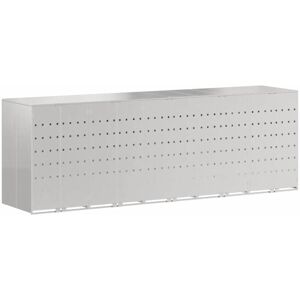 Wheelie Bin Storage for 5 Bins Silver 340 x 77.5 x 115.5 cm vidaXL Wheelie Bin Storage for 5 Bins Silver 340 x 77.5 x 115.5 cm vidaXL