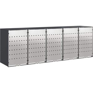 Wheelie Bin Storage for 5 Bins Anthracite 340 x 77.5 x 115.5 cm vidaXL Wheelie Bin Storage for 5 Bins Anthracite 340 x 77.5 x 115.5 cm vidaXL