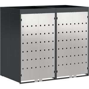 Wheelie Bin Storage for 2 Bins Anthracite 136 x 77.5 x 121.5 cm vidaXL Wheelie Bin Storage for 2 Bins Anthracite 136 x 77.5 x 121.5 cm vidaXL