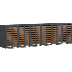 Wheelie Bin Storage for 6 Bins Anthracite 408 x 77.5 x 115.5 cm vidaXL Wheelie Bin Storage for 6 Bins Anthracite 408 x 77.5 x 115.5 cm vidaXL
