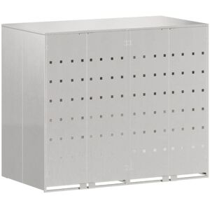Wheelie Bin Storage for 2 Bins Silver 136 x 77.5 x 115.5 cm vidaXL Wheelie Bin Storage for 2 Bins Silver 136 x 77.5 x 115.5 cm vidaXL