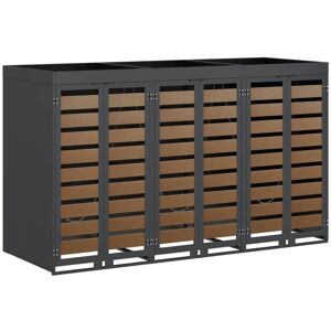 Wheelie Bin Storage for 3 Bins Anthracite 204 x 77.5 x 121.5 cm vidaXL Wheelie Bin Storage for 3 Bins Anthracite 204 x 77.5 x 121.5 cm vidaXL