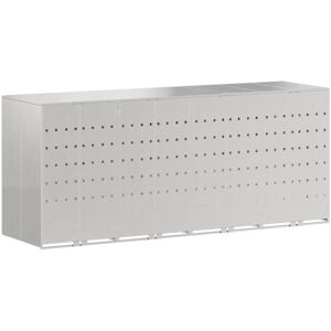 Wheelie Bin Storage for 4 Bins Silver 272 x 77.5 x 115.5 cm vidaXL Wheelie Bin Storage for 4 Bins Silver 272 x 77.5 x 115.5 cm vidaXL