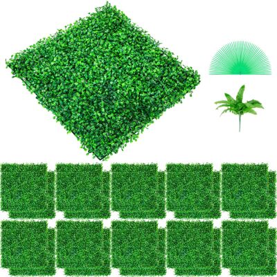 Vevor Artificial Hedge Panels - 24pcs 25x25cm UV Resistant Decorative Wall Vevor Artificial Hedge Panels - 24pcs 25x25cm UV Resistant Decorative Wall