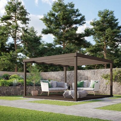 Rutland County Garden Furniture Ltd - Box Pergola and Decking Kit - Wood - L360 x W360 cm - Rustic Brown Rutland County Garden Furniture Ltd - Box Pergola and Decking Kit - Wood - L360 x W360 cm - Rustic Brown