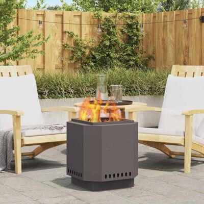 vidaXL Steel Fire Pit - Rectangular, Black - Fire Pit vidaXL Steel Fire Pit - Rectangular, Black - Fire Pit