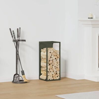 vidaXL Firewood Rack Olive Green - 25x25x60 cm Firewood Rack vidaXL Firewood Rack Olive Green - 25x25x60 cm Firewood Rack