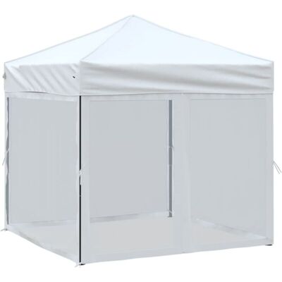vidaXL White 2x2 m Folding Party Tent with Sidewalls vidaXL White 2x2 m Folding Party Tent with Sidewalls